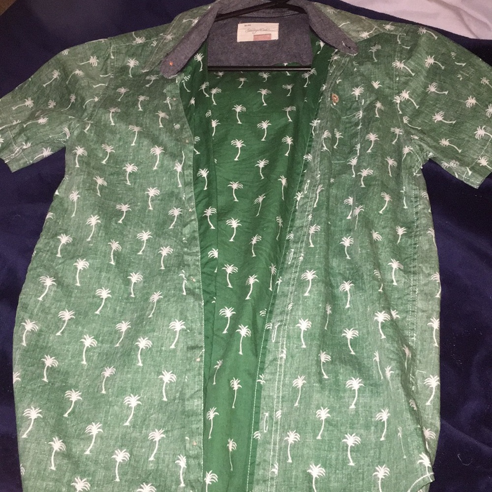 Reversible palm tree shirt.